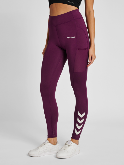 hmlMT CHIPO MID WAIST TIGHTS, GRAPE WINE, model