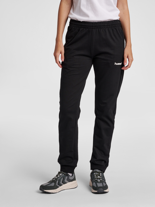 hmlGO COTTON PANT WOMAN, BLACK, model