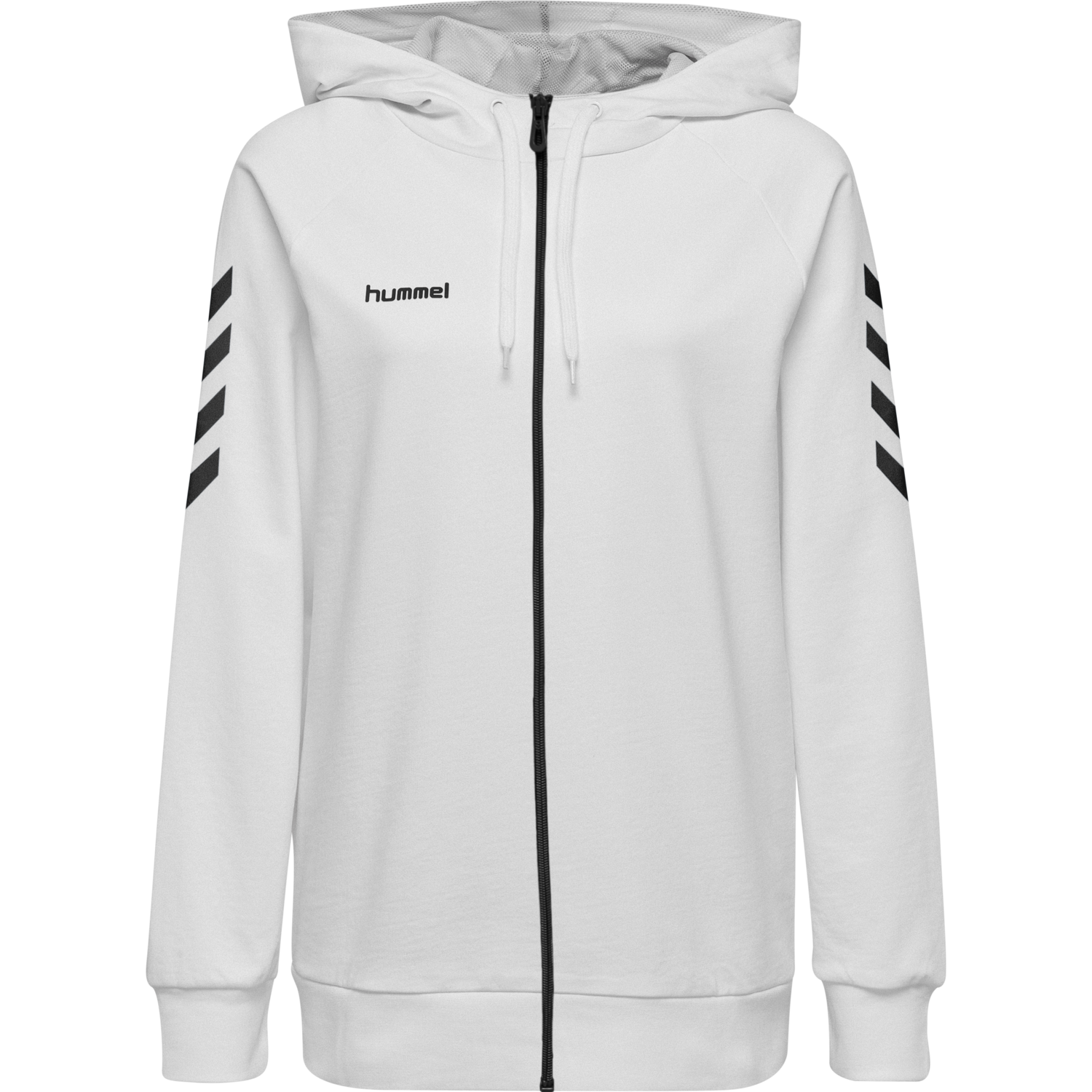 HMLGO COTTON ZIP HOODIE WOMAN, WHITE, packshot
