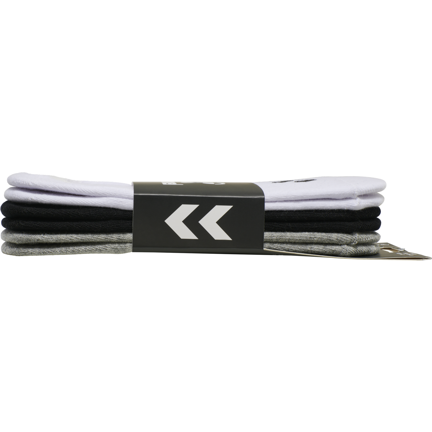 hmlCHEVRON 6-PACK NO SHOW SOCKS, WHITE/BLACK/GREY, packshot