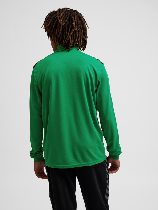 hmlAUTHENTIC HALF ZIP SWEAT, JELLY BEAN, model