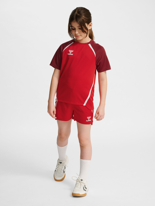 hmlLEAD 2.0 JERSEY S/S KIDS, TRUE RED/MAROON, model