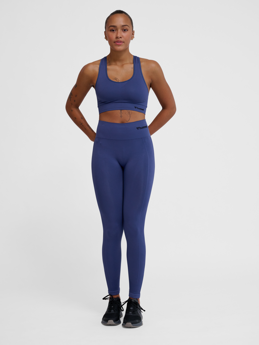 hmlTIF SEAMLESS HIGH WAIST TIGHTS, BLUE INDIGO, model