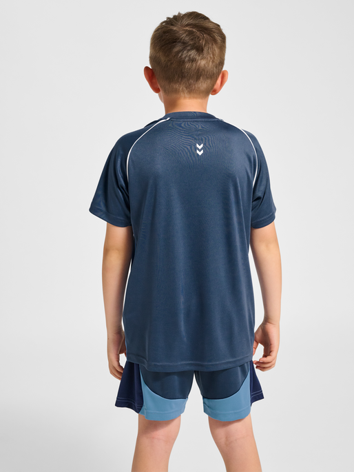 hmlJR GOAL PIPING T-SHIRT S/S, BERING SEA, model