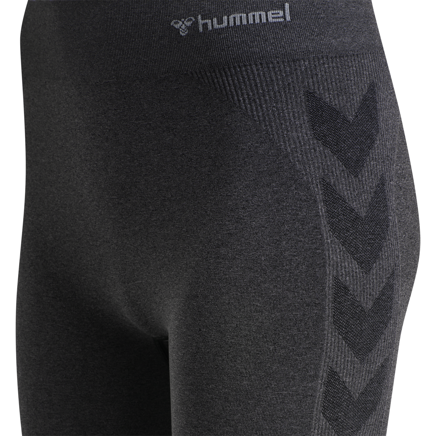 hmlCI SEAMLESS MID WAIST TIGHTS, BLACK MELANGE, packshot