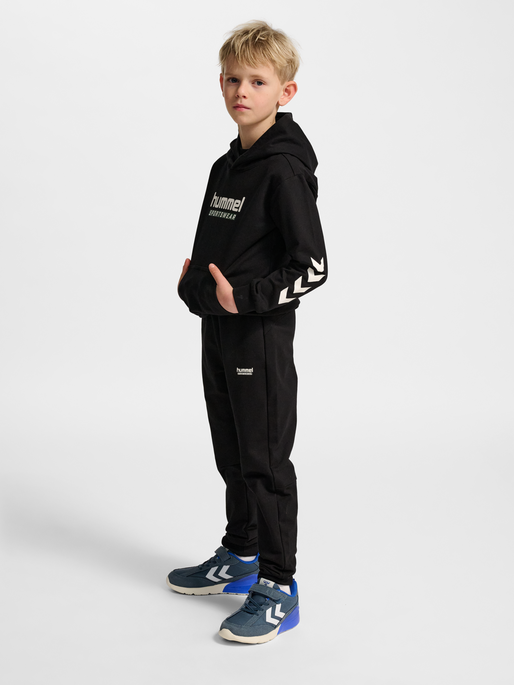 hmlJR REGULAR ADJ WAIST PANTS, BLACK, model