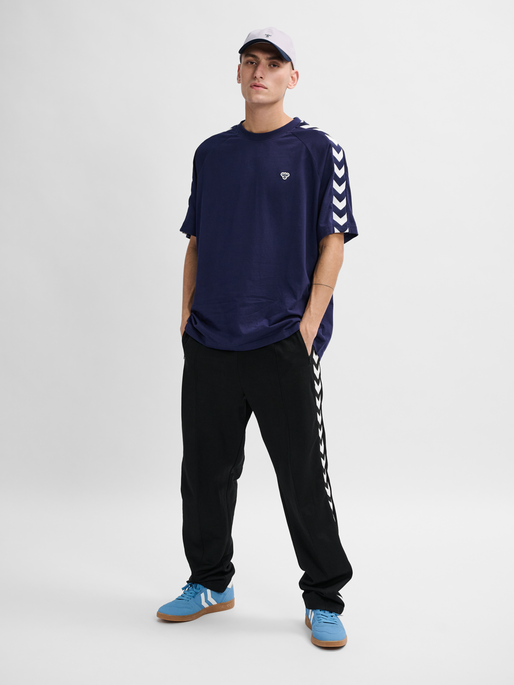 hmlARCHIVE REGULAR POLY PANTS, BLACK, model