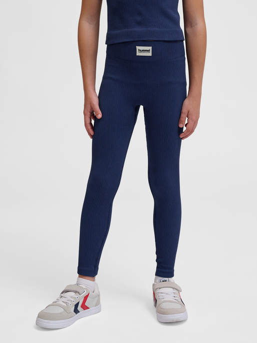hmlJR SEAMLESS RIB MW  TIGHTS, BLACK IRIS, model
