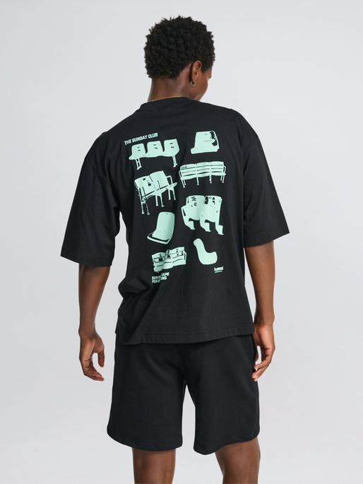 hmlOVERSIZED T-SHIRT S/S SUNDAY, BLACK, model