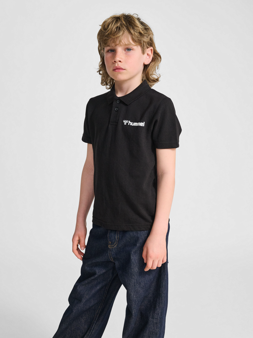 hmlMOVER COTTON POLO KIDS, BLACK, model