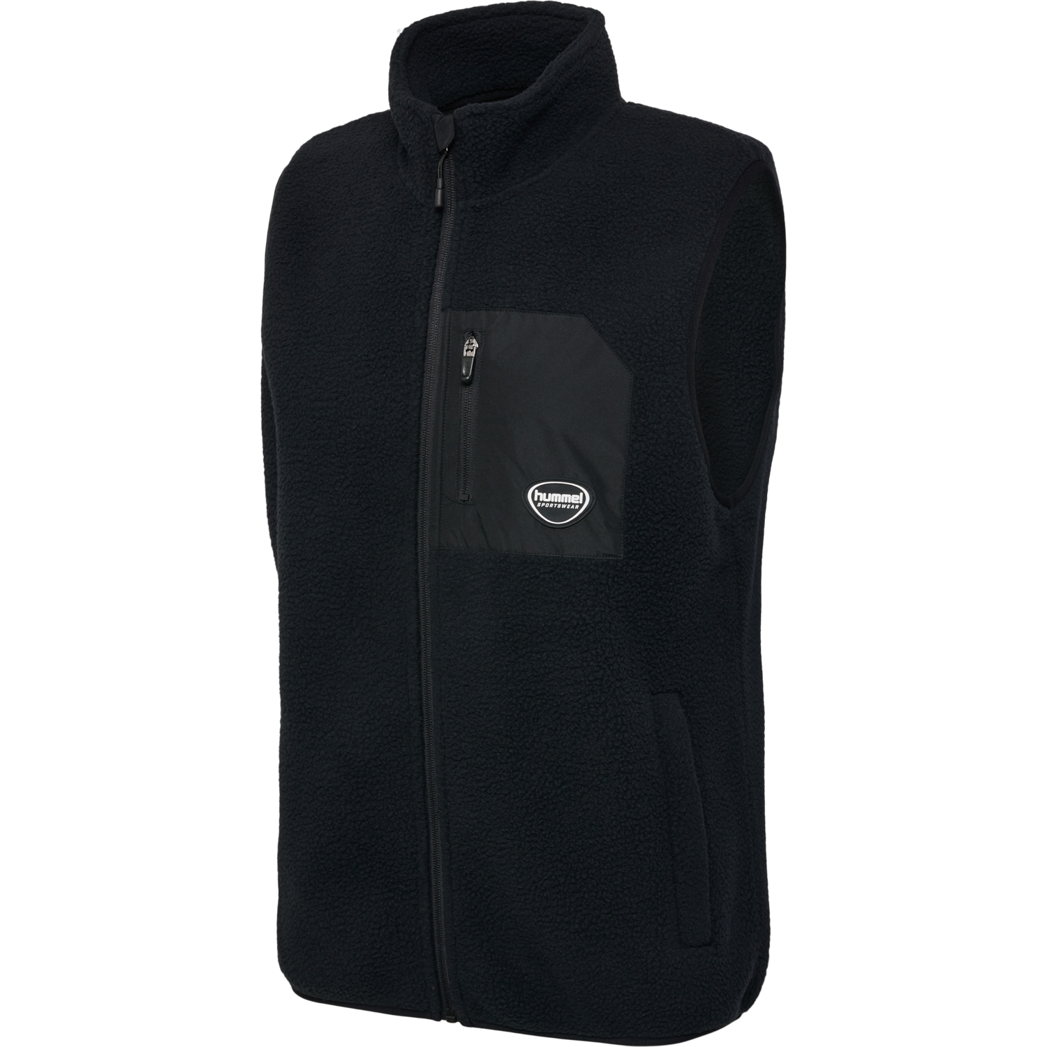 hmlLGC OLIVER FLEECE WAISTCOAT, BLACK, packshot