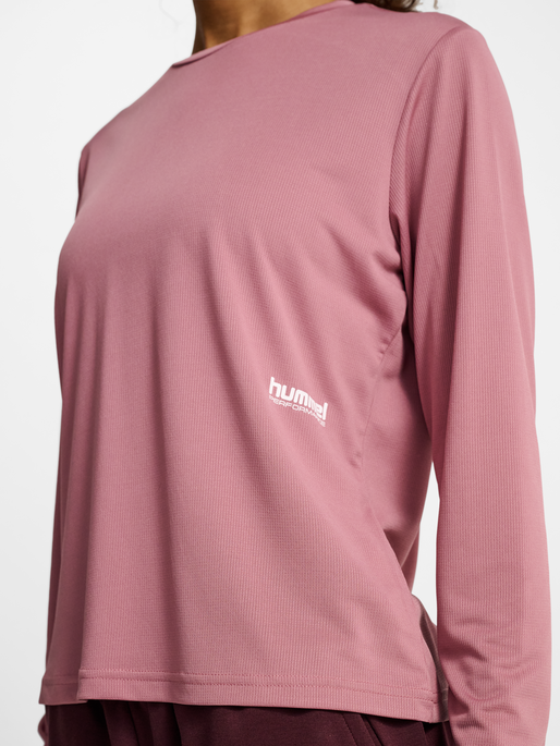 hmlPULSE WORKOUT W T-SHIRT L/S, WISTFUL MAUVE, model