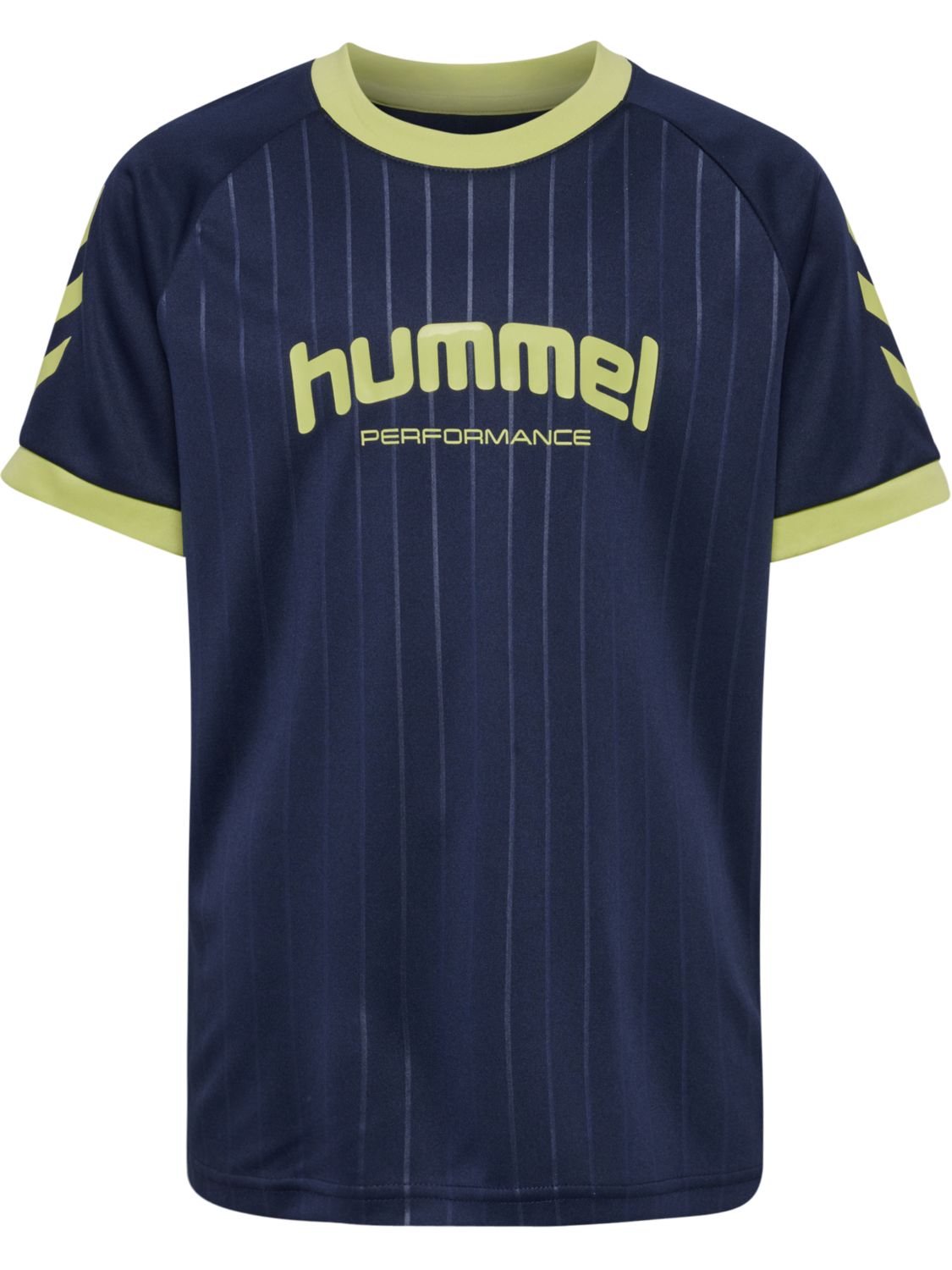 hmlJR GOAL STRIPE T-SHIRT S/S, DRESS BLUES, packshot