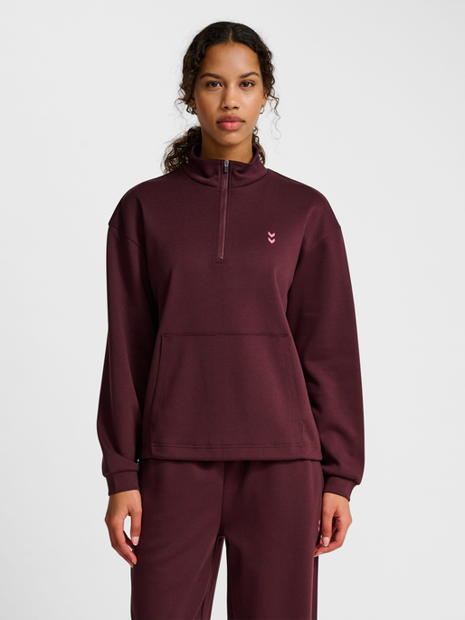 hmlYOGA SOFT HALFZIP W JACKET, FUDGE, model