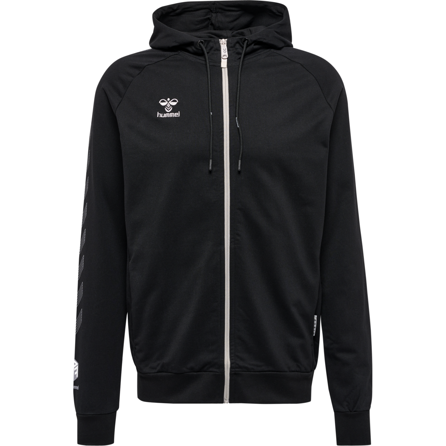 hmlMOVE GRID COTTON ZIP HOODIE, BLACK, packshot