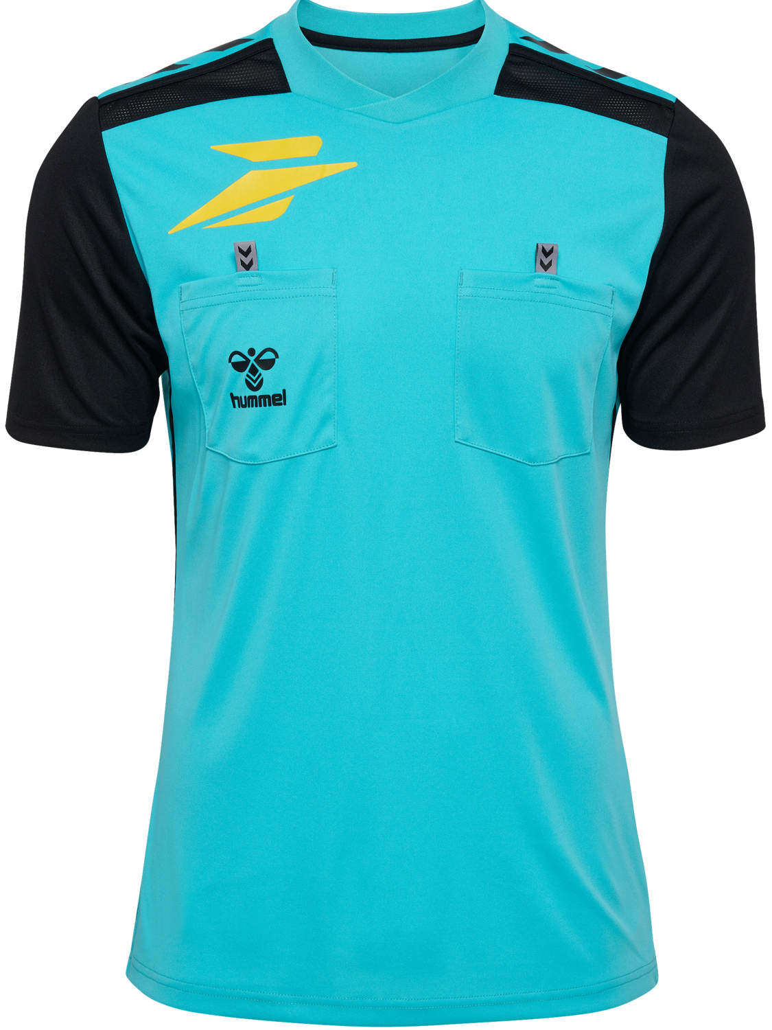 FFHB NEW REFEREE JERSEY S/S, SCUBA BLUE WO SPONSOR, packshot