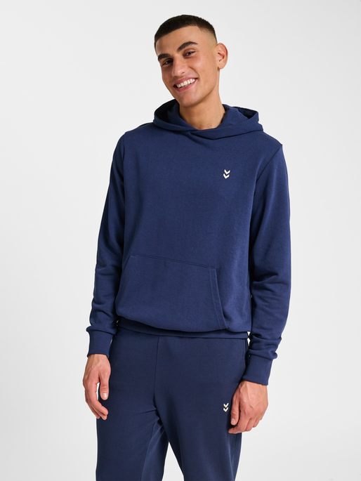 hmlPULSE SWEAT HOODIE, DRESS BLUES, model