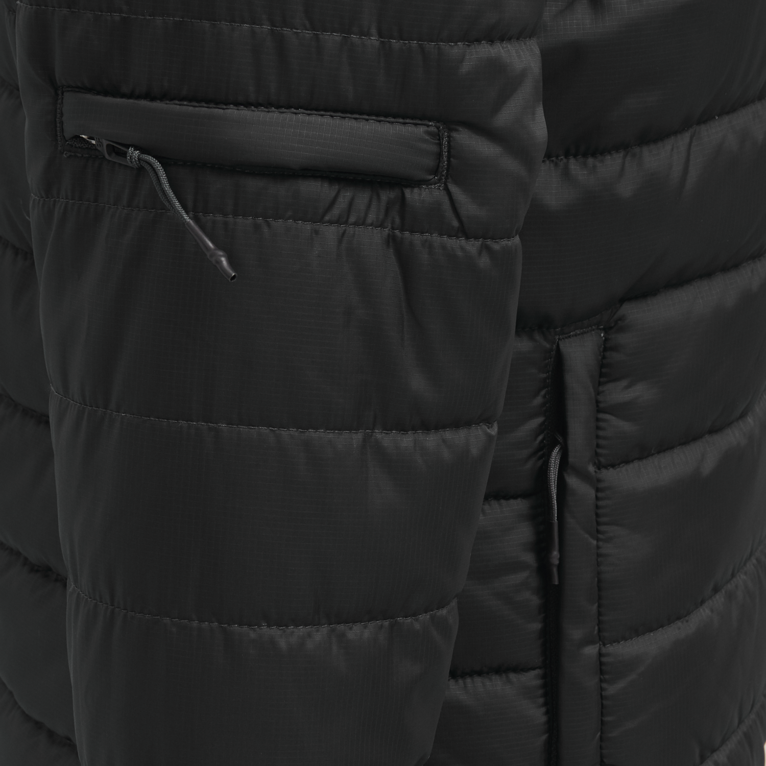 hmlNORTH QUILTED HOOD JACKET WOMAN, BLACK/ASPHALT, packshot