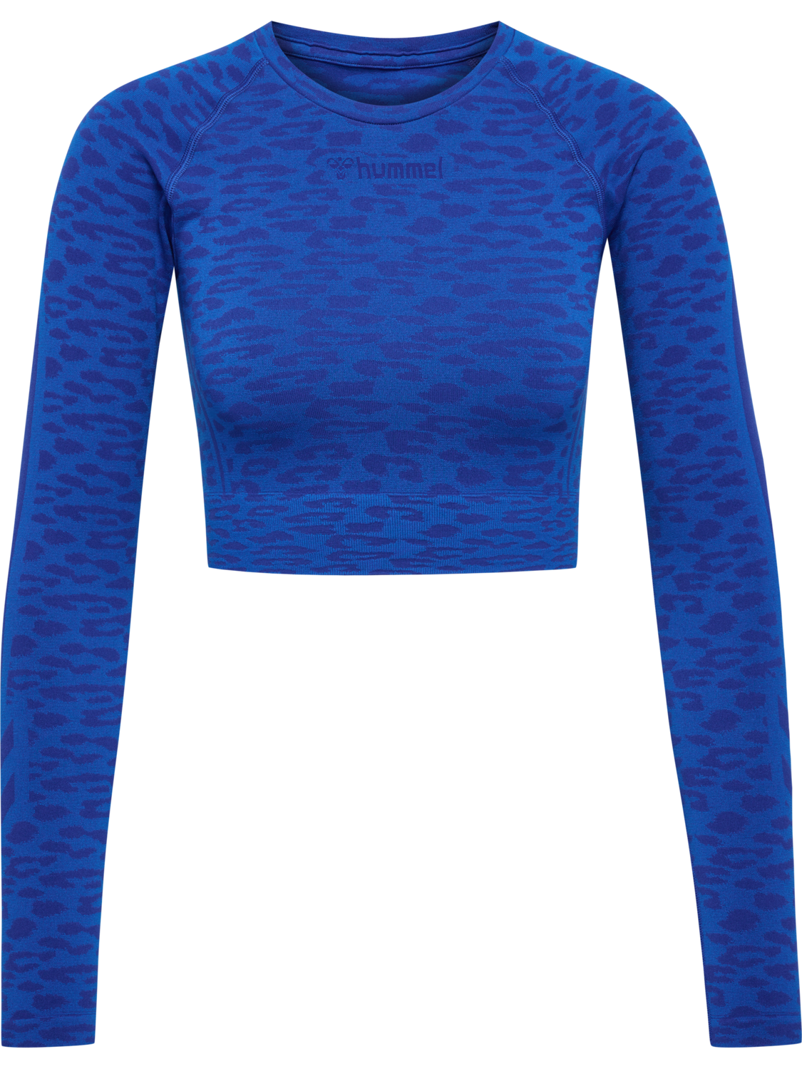 hmlMT LEO SEAMLESS CROP T-SHIRT L/S, OLYMPIAN BLUE/SODALITE BLUE ME, packshot