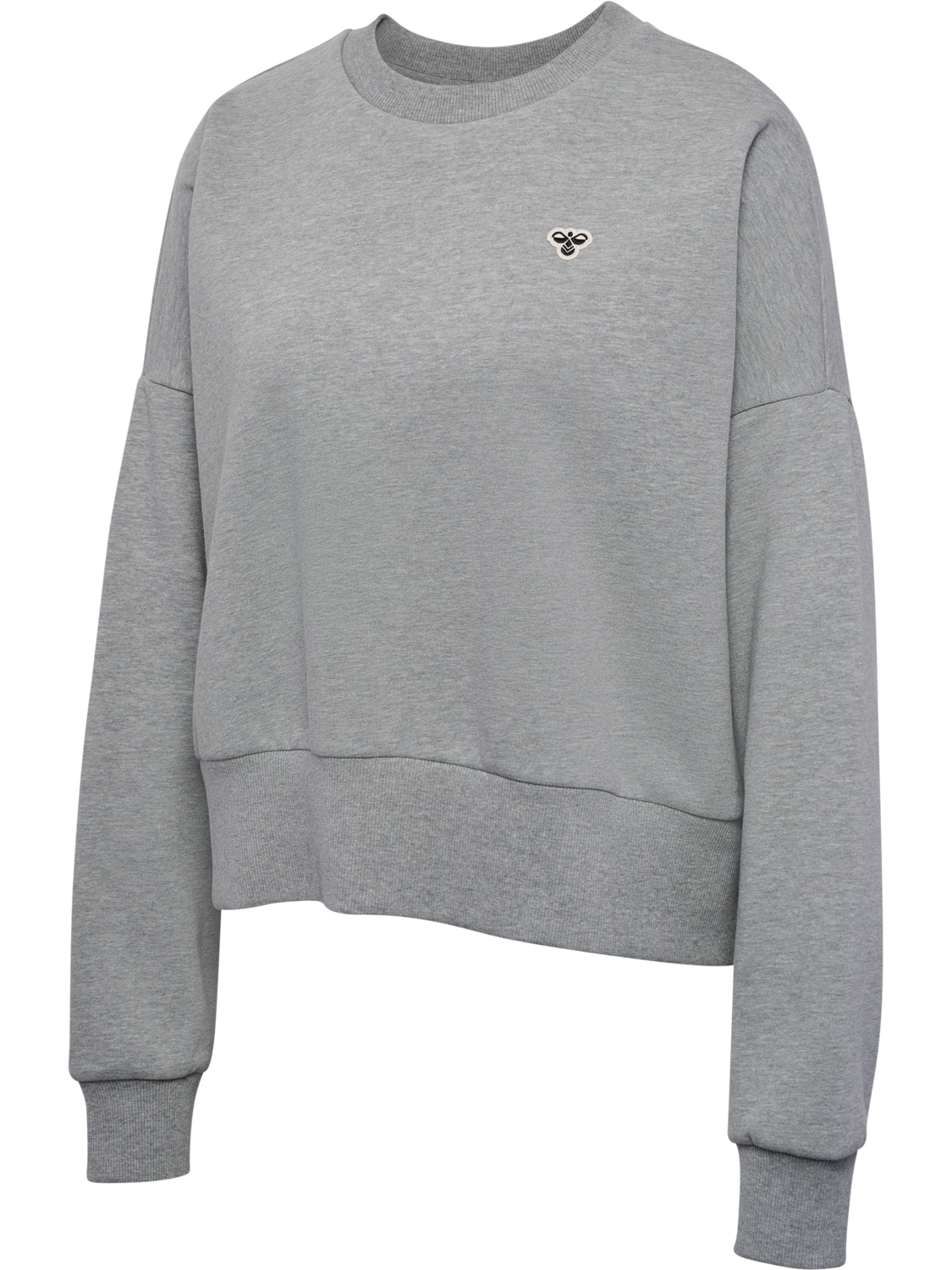 hmlBOXY W CREWNECK BEE, GREY MELANGE, packshot