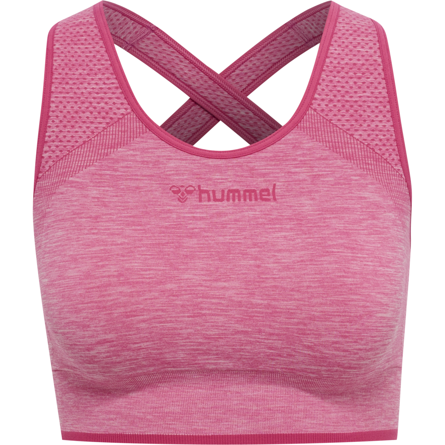 hmlMT UNA SEAMLESS SPORTS TOP, AZALEA PINK MELANGE, packshot