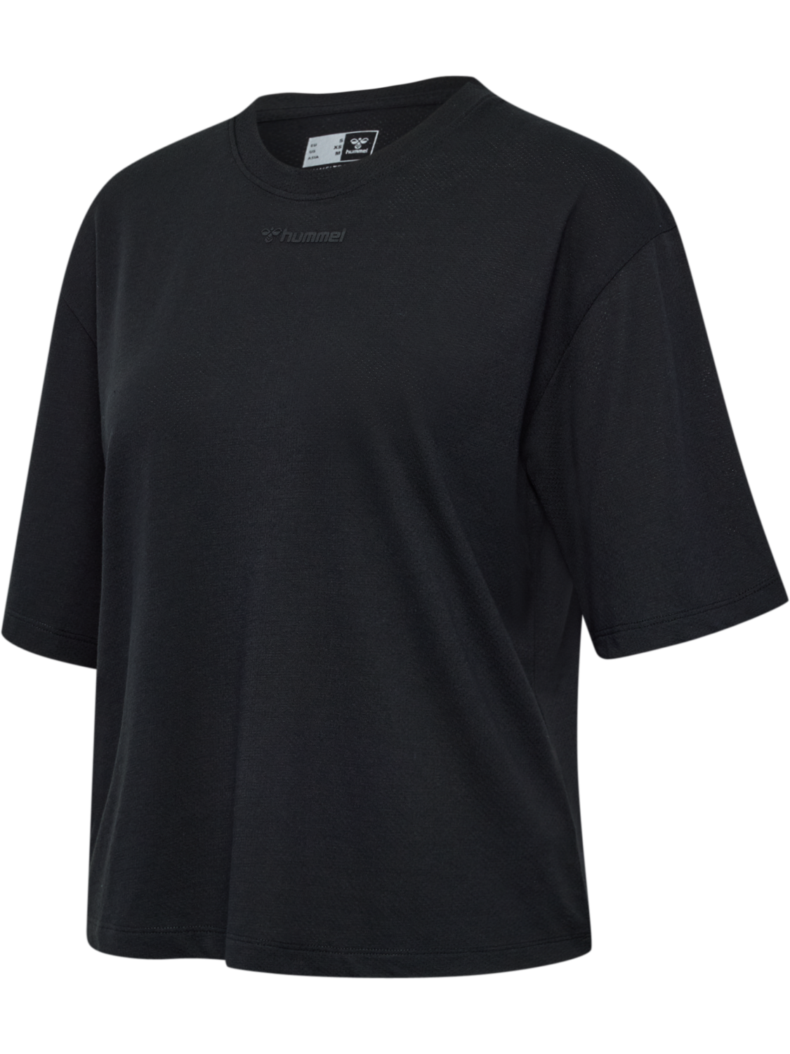 hmlMT VANJA BOXY SHORT T-SHIRT, BLACK, packshot