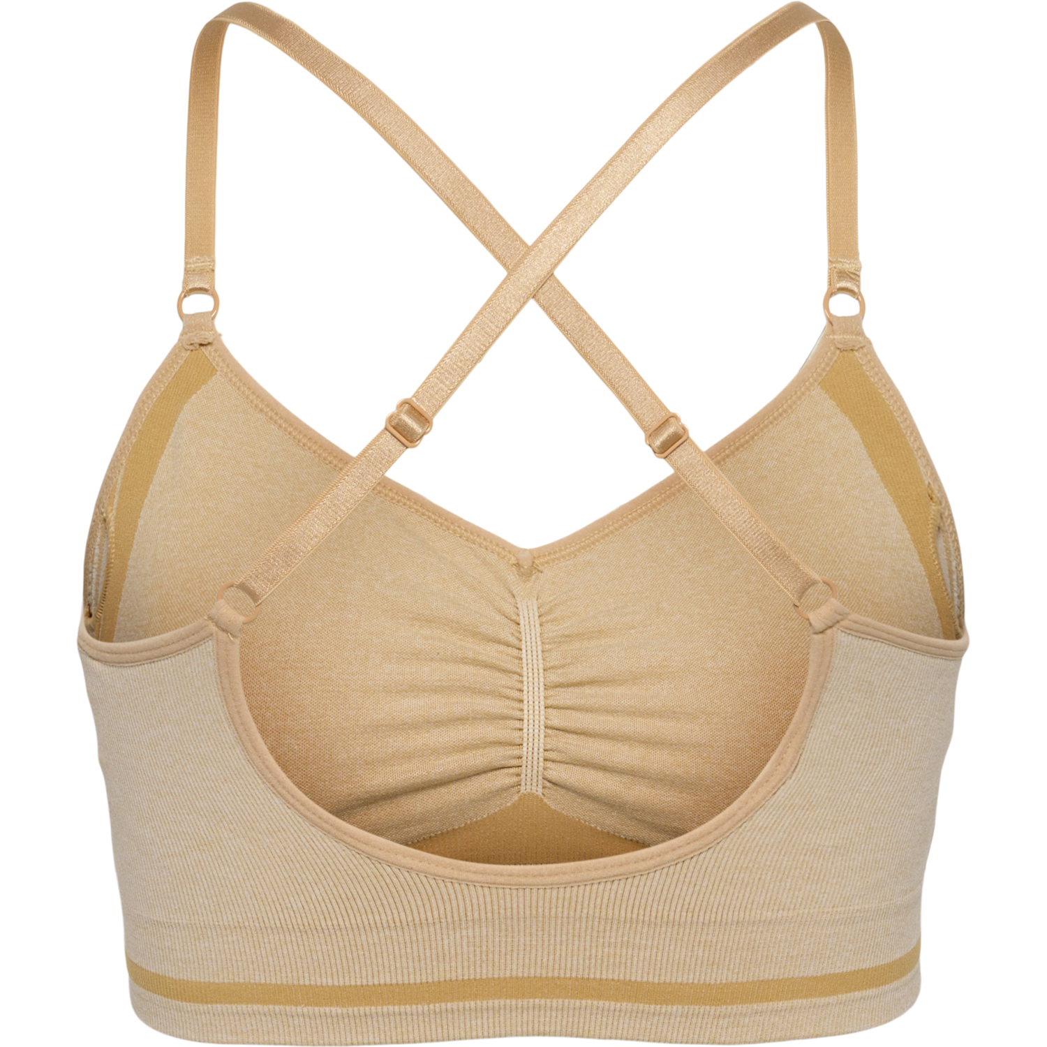 hmlMT LULU SEAMLESS SCRUNCH BRA, CURDS & WHEY MELANGE, packshot