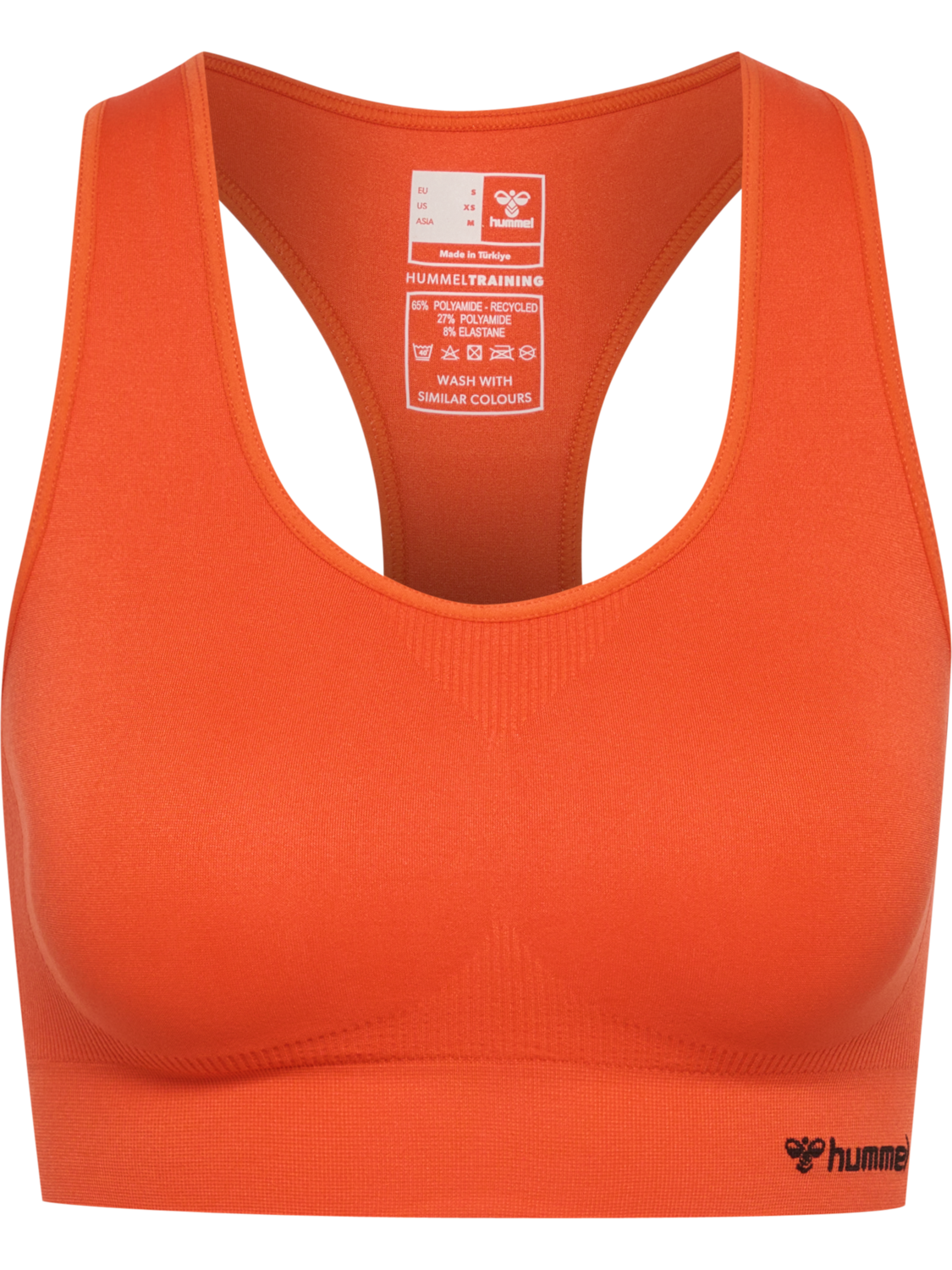 hmlTIF SEAMLESS SPORTS TOP, TANGERINE TANGO, packshot