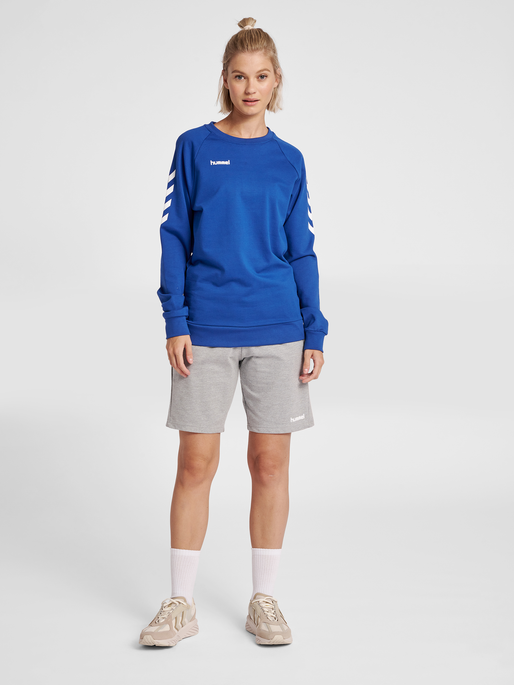 HMLGO COTTON SWEATSHIRT WOMAN, TRUE BLUE, model