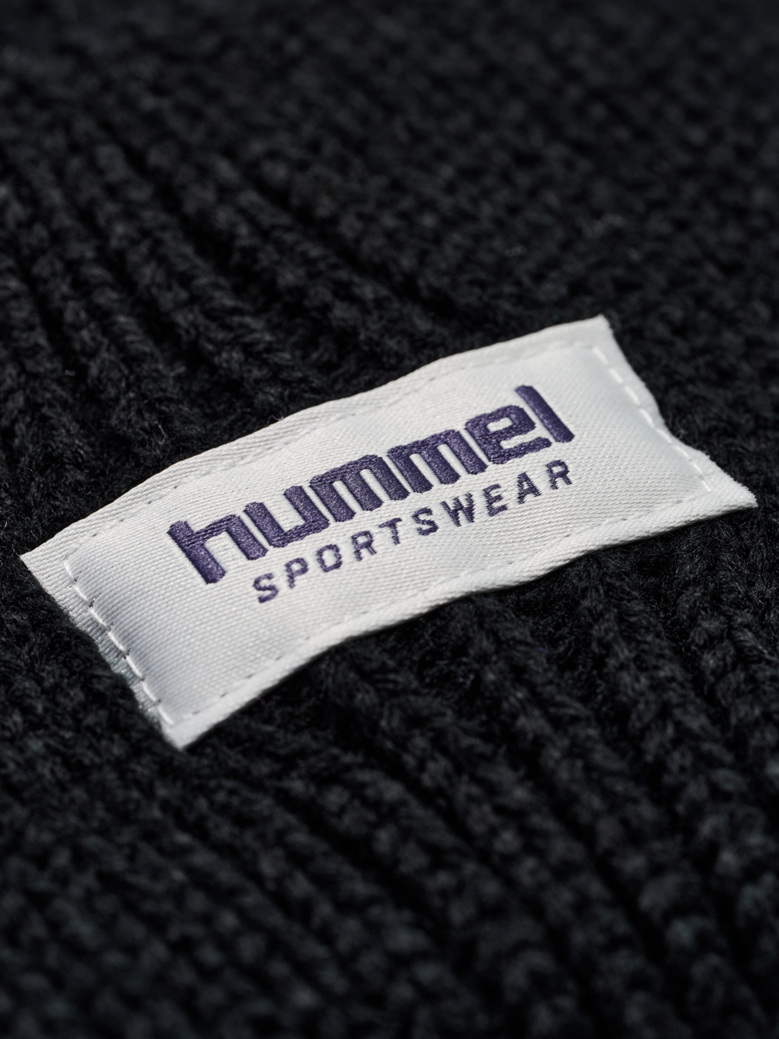 hmlJR HEAVY RIB KNIT BEANIE, BLACK, packshot