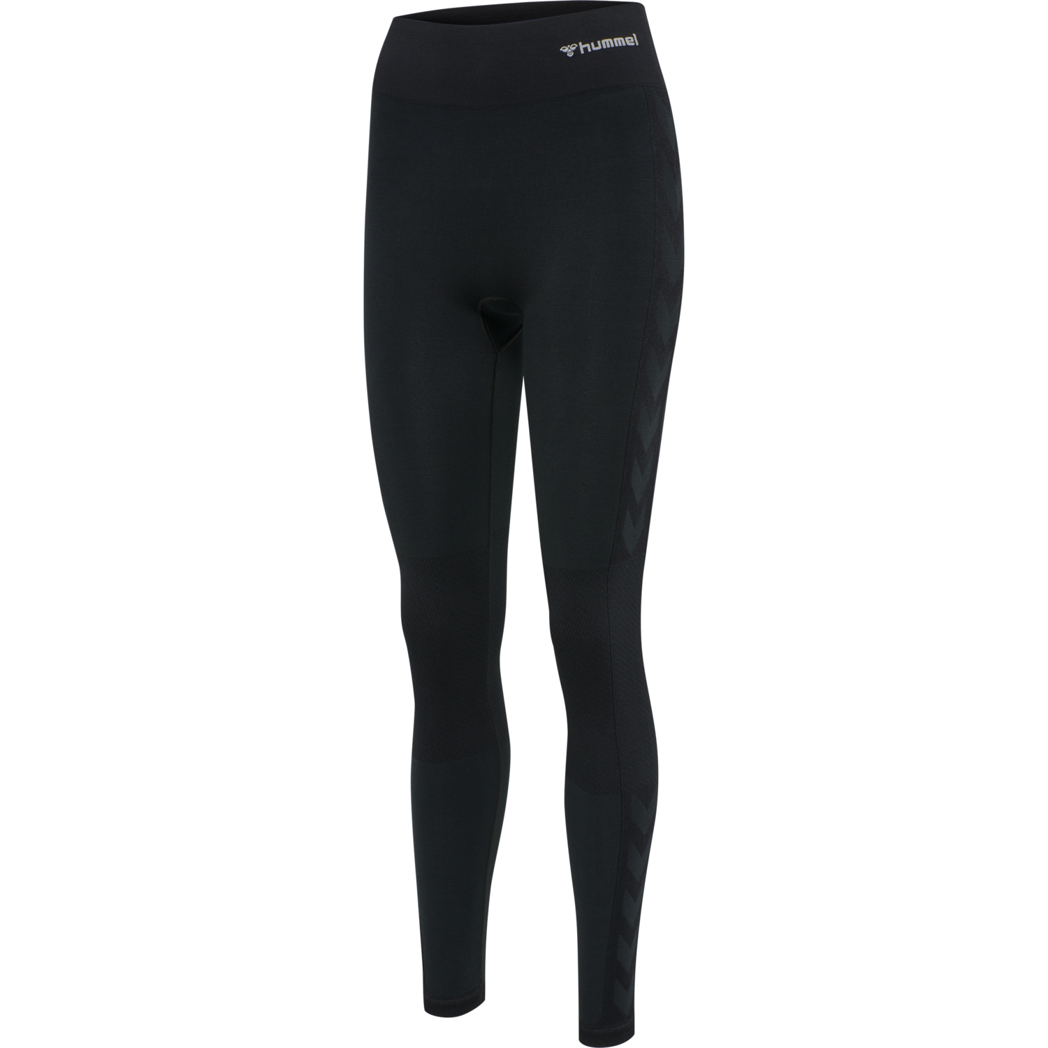 hmlCLEA SEAMLESS MID WAIST TIGHTS, BLACK MELANGE, packshot