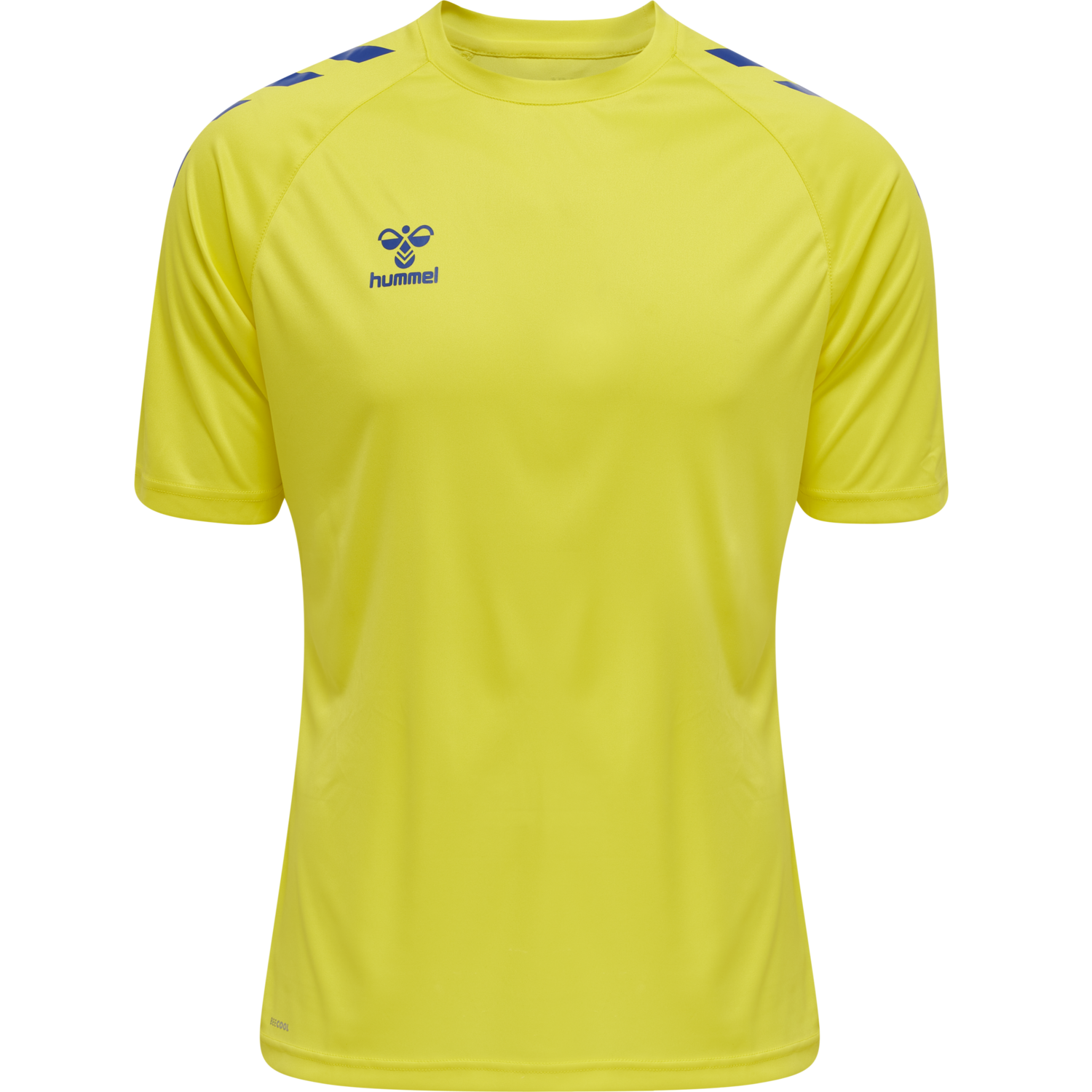 hmlCORE XK CORE POLY T-SHIRT S/S, BLAZING YELLOW/TRUE BLUE, packshot