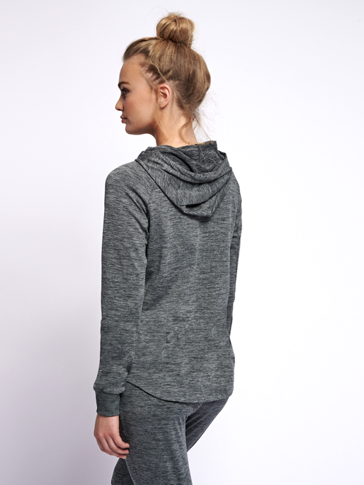 hmlSELBY HOODIE, DARK GREY MELANGE, model
