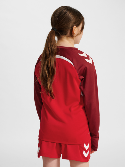 hmlLEAD 2.0 CREW SWEAT KIDS, TRUE RED/MAROON, model