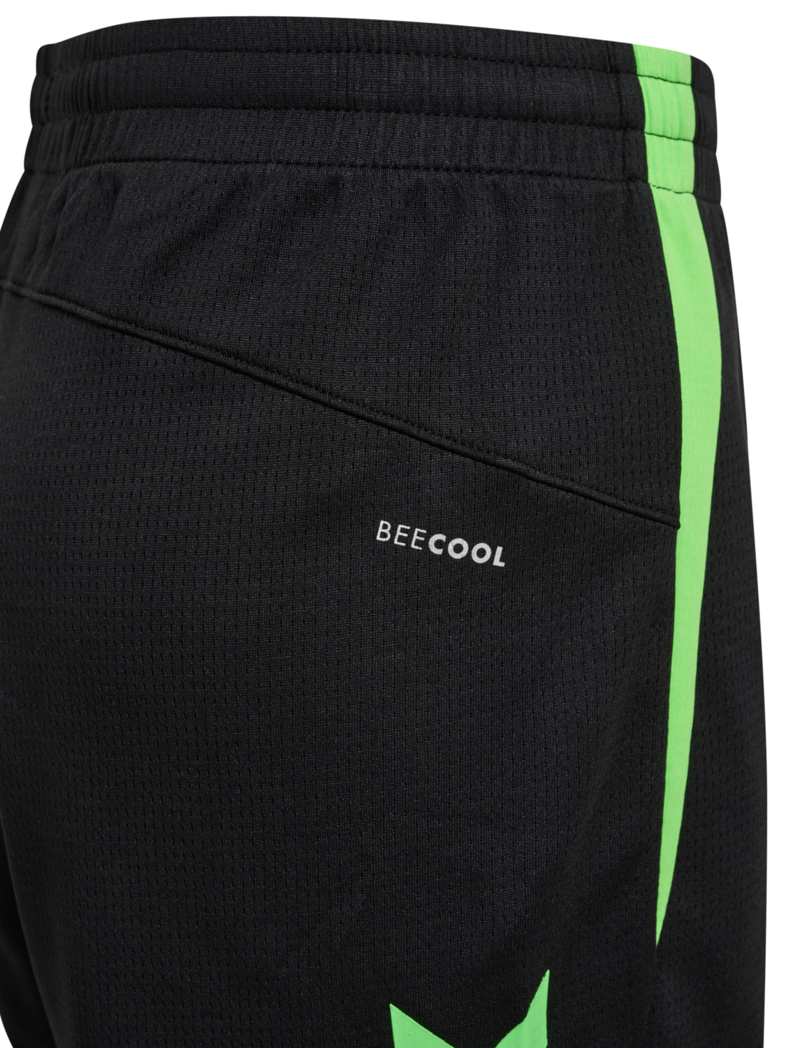 hmlLEAD 2.0 SHORTS KIDS, BLACK/GREEN GECKO, packshot