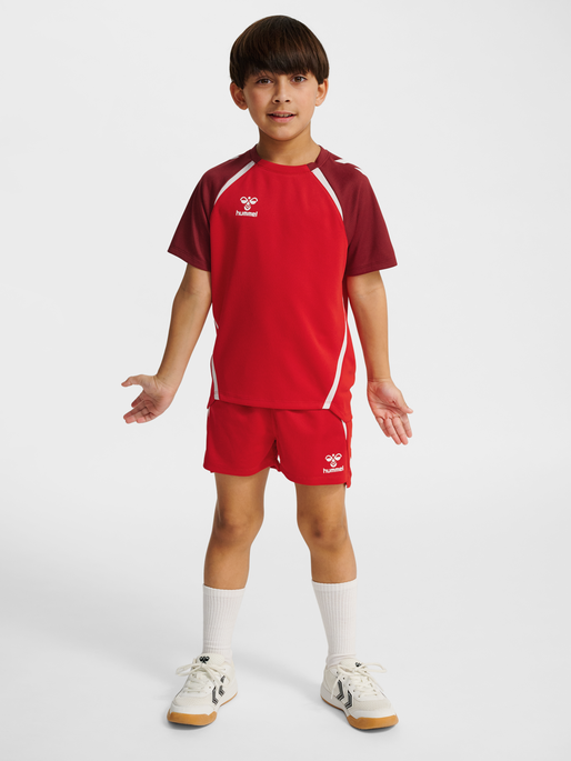 hmlLEAD 2.0 JERSEY S/S KIDS, TRUE RED/MAROON, model