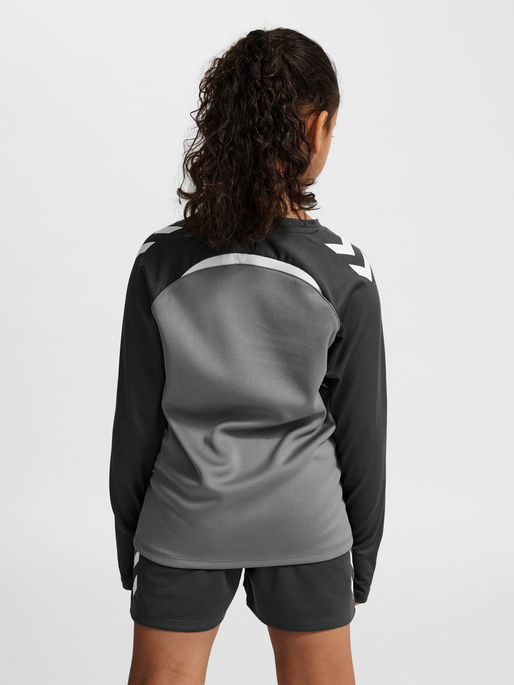 hmlLEAD 2.0 CREW SWEAT KIDS, STEEL GRAY/ASPHALT, model