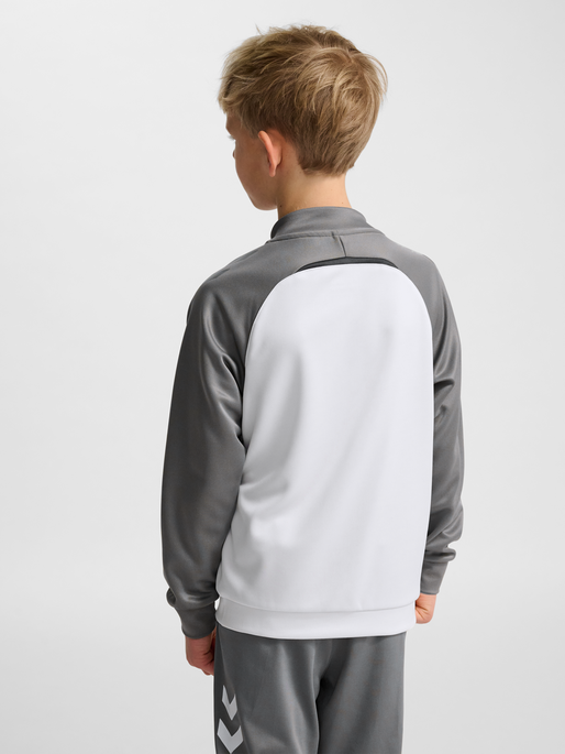 hmlLEAD 2.0 TRACK ZIP JACKET KIDS, WHITE/STEEL GRAY, model