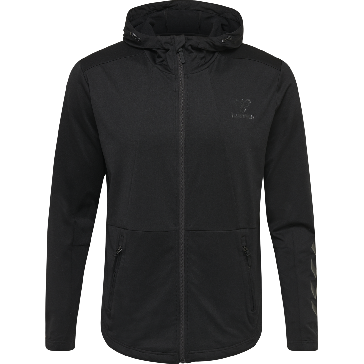 hmlASTON ZIP HOODIE, BLACK, packshot