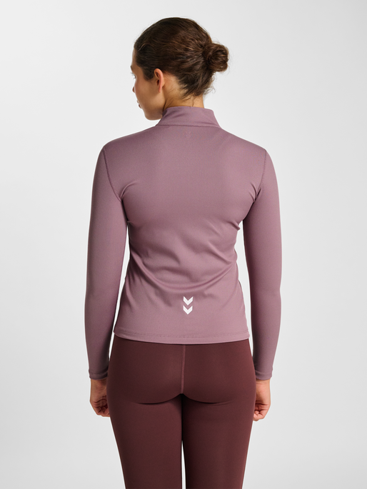 hmlPULSE W ZIP SHIRT L/S, WISTFUL MAUVE, model