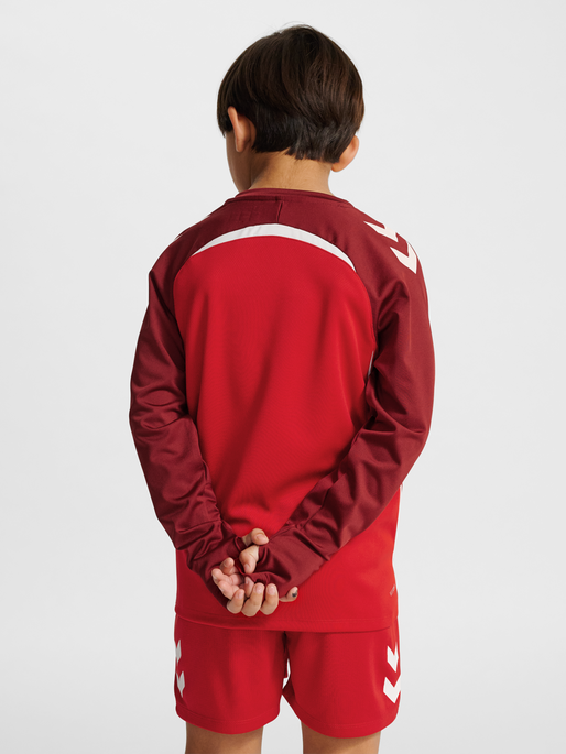 hmlLEAD 2.0 CREW SWEAT KIDS, TRUE RED/MAROON, model
