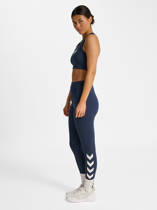 hmlPULSE LOGO MW TIGHTS, DRESS BLUE MELANGE, model