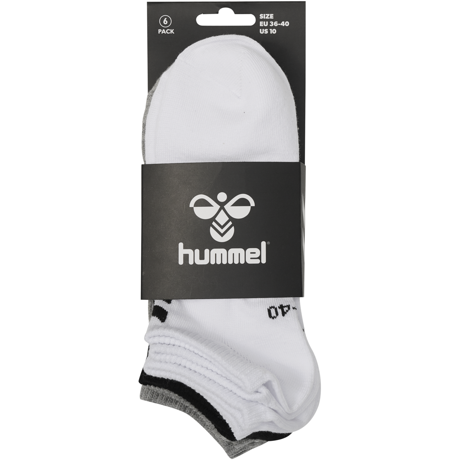hmlCHEVRON 6-PACK ANKLE SOCKS, BLACK/WHITE/GREY, packshot