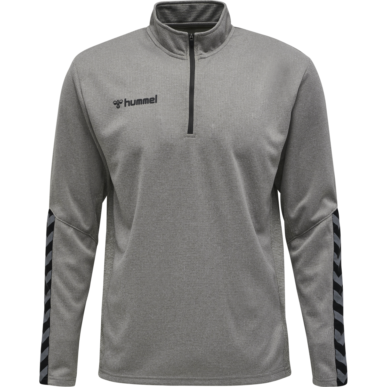 hmlAUTHENTIC KIDS HALF ZIP SWEATSHI, GREY MELANGE, packshot