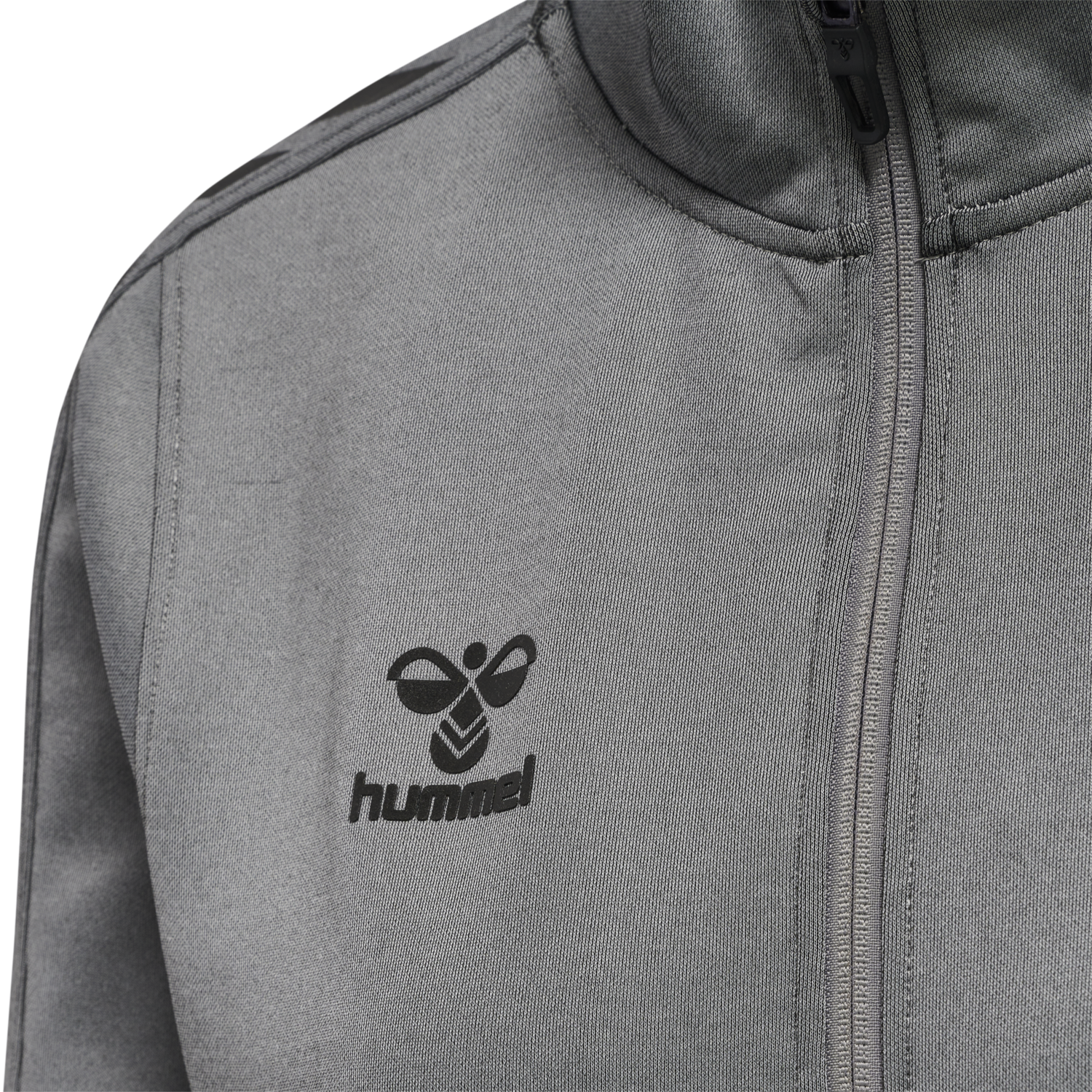hmlCORE XK POLY ZIP SWEAT WOMAN, GREY MELANGE, packshot