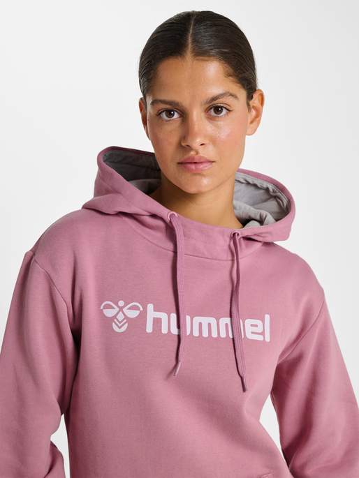 hmlMOVER COTTON HOODIE WOMAN, LILAS, model
