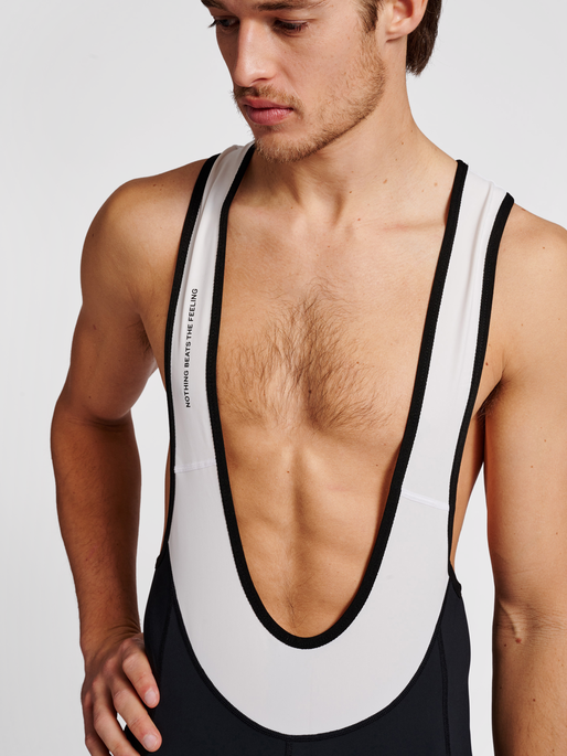 MENS CORE BIKE PANEL BIB SHORTS, BLACK/WHITE, model
